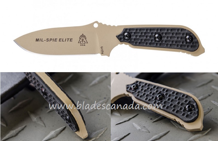 TOPS Mil-Spie 3 Elite Fixed Blade Knife, 1095 Carbon, Micarta Black, Kydex Sheath, MIL3-ELITE-BCM - Click Image to Close
