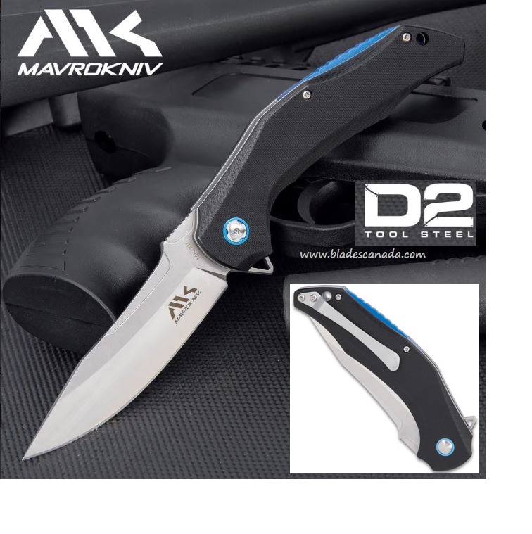 Mavrokniv Shadow Flipper Folding Knife, D2, G10, MK005