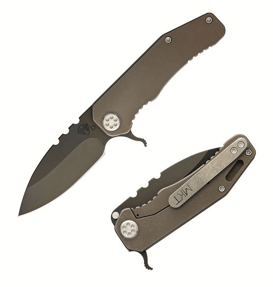 (Discontinued) Medford Deployment 187 Flipper Framelock Knife, D2 Black PVD, Titanium Bronze Ano - Click Image to Close