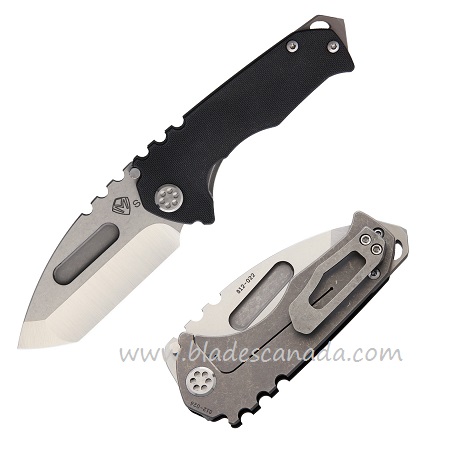 (Discontinued) Medford Praetorian Genesis G Framelock Folding Knife, S35VN Tanto Tumble, Titanium/G10