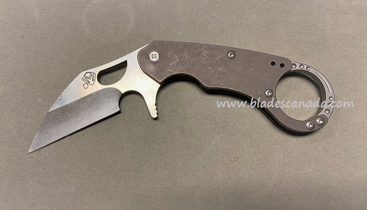 (Discontinued) Medford Burung Karambit Flipper Framelock Knife, D2 Steel, Titanium Bronze Ano