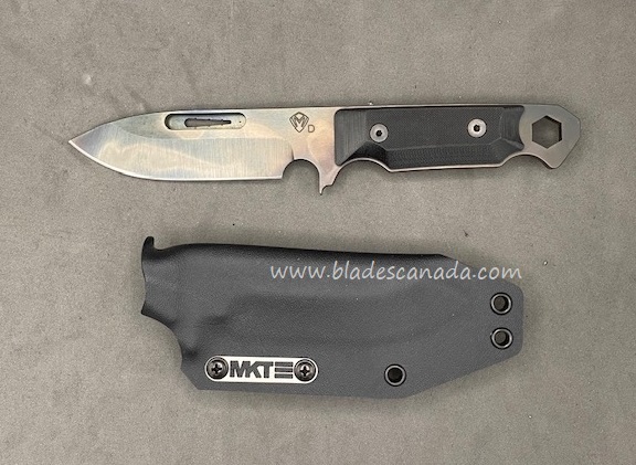 Medford STA Sniper Fixed Blade, D2 Black, G10 Black, Kydex Sheath - Click Image to Close