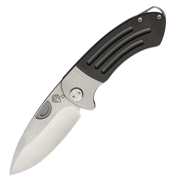 (Discontinued) Medford Theseus Framelock Folding Knife, D2 Tumble, Titanium Black PVD