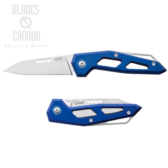 (image for) MKM Maniagio Knives EDGE Slipjoint Folding Knife ,M390 Steel, Blue Aluminum, Slipjoint EG-ABL
