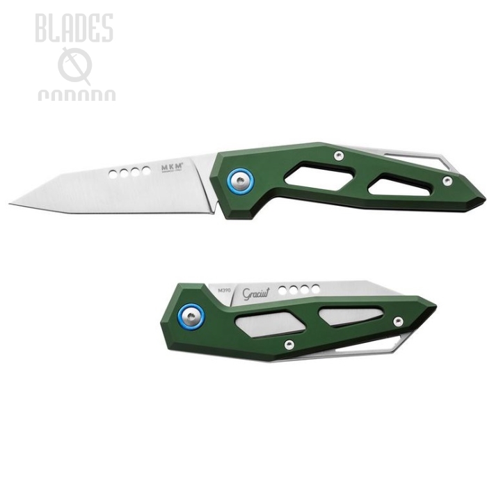 (image for) MKM Maniagio Knives EDGE, M390 , Green Aluminum Slipjoint EG-AGR