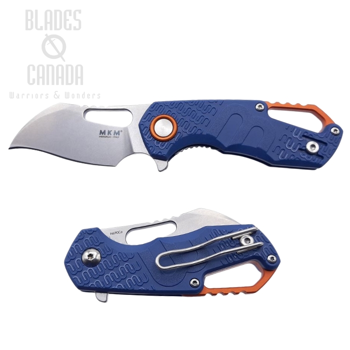 (image for) MKM Maniago Knives Isonzo Hawkbill Flipper Folder, N690Co Steel, Blue FRN, FX03-1PBL