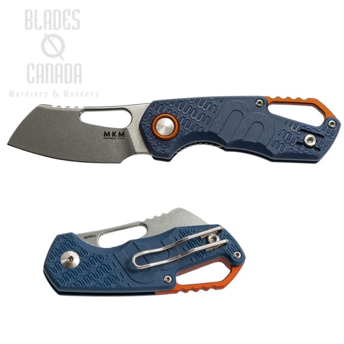 (image for) MKM Maniago Knives Isonzo Cleaver Folder, N690Co Blade, Blue FRN, FX03-2PBL