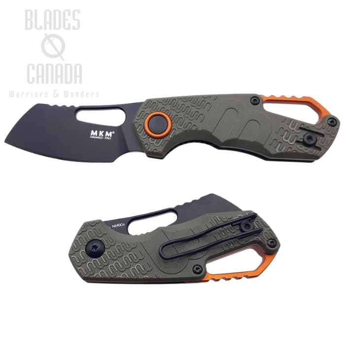 (image for) MKM Maniago Knives Isonzo Cleaver Folder, Black N690Co Blade, Brown FRN, FX03-2PGO