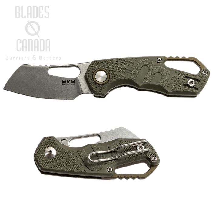 (image for) MKM Maniago Knives Isonzo Cleaver Folder, N690Co Blade, Green FRN, FX03-2PGR