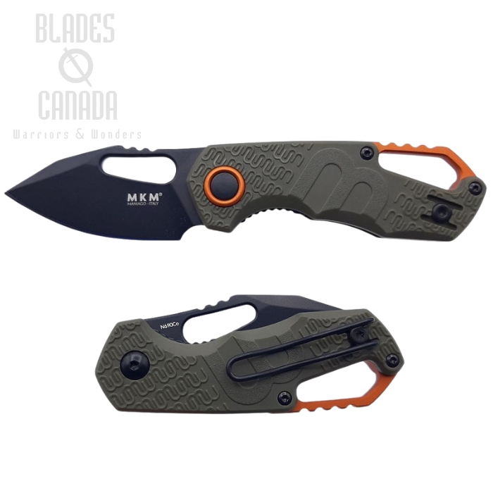 (image for) MKM Maniago Knives Isonzo Clip Point Folder, Black N690Co Blade, Brown FRN, FX03-3PGO