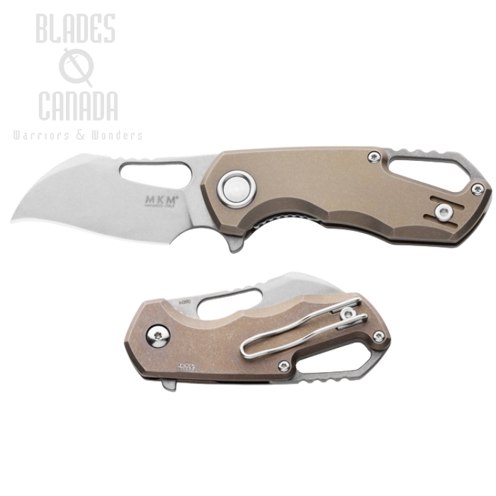 (image for) MKM Isonzo Flipper Folding Knife, M390 Hawkbill, Titanium Bronze, FX03M-1TBR