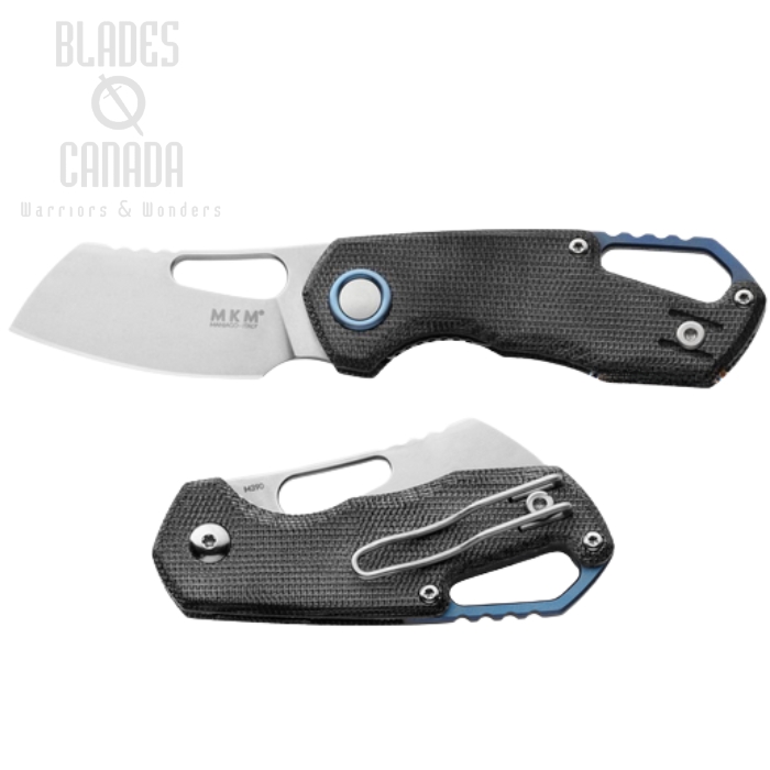(image for) MKM Isonzo Folding Knife, M390 SW Cleaver, Micarta Black, FX03M-2BC