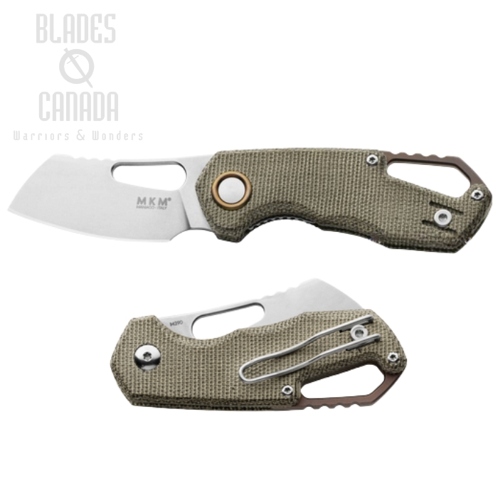 (image for) MKM Isonzo Folding Knife, M390 SW Cleaver, Micarta Green, FX03M-2GC