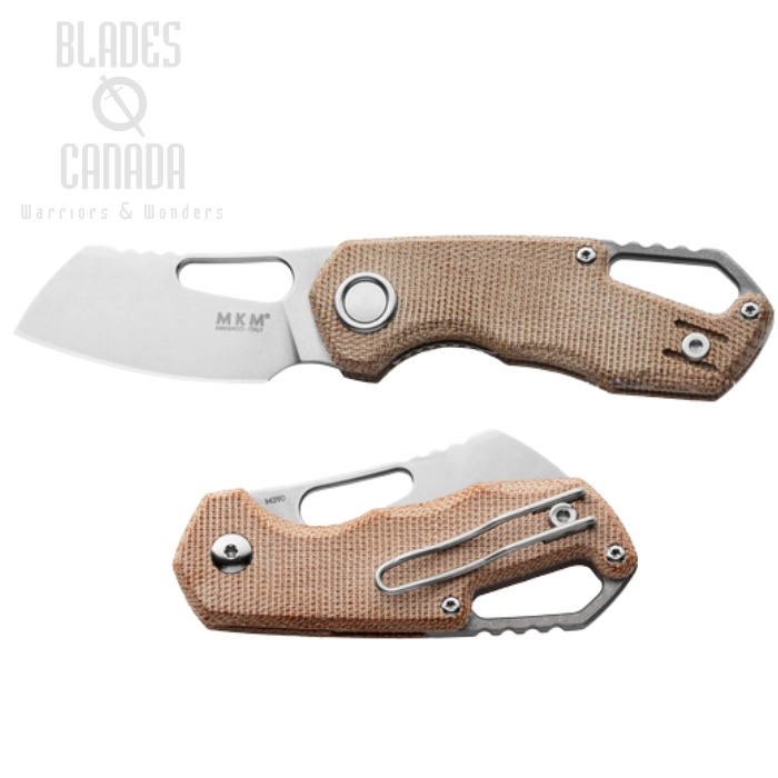 MKM Isonzo Folding Knife, M390 SW Cleaver, Micarta Natural, FX03M-2NC (image for) MKM Isonzo Folding Knife, M390 SW Cleaver, Micarta Natural, FX03M-2NC