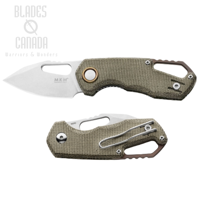 (image for) MKM Isonzo Folding Knife, M390 SW Drop Point, Micarta Green, FX03M-3GC