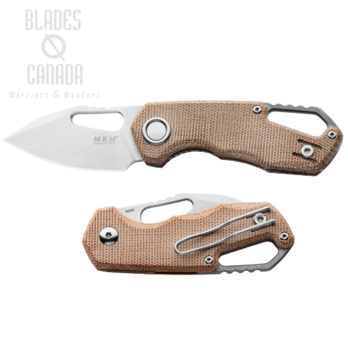(image for) MKM Isonzo Folding Knife, M390 SW Drop Point, Micarta Natural, FX03M-3NC