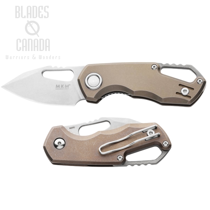 (image for) MKM Isonzo Folding Knife, M390 Clip Point, Titanium Bronze, FX03M-3TBR