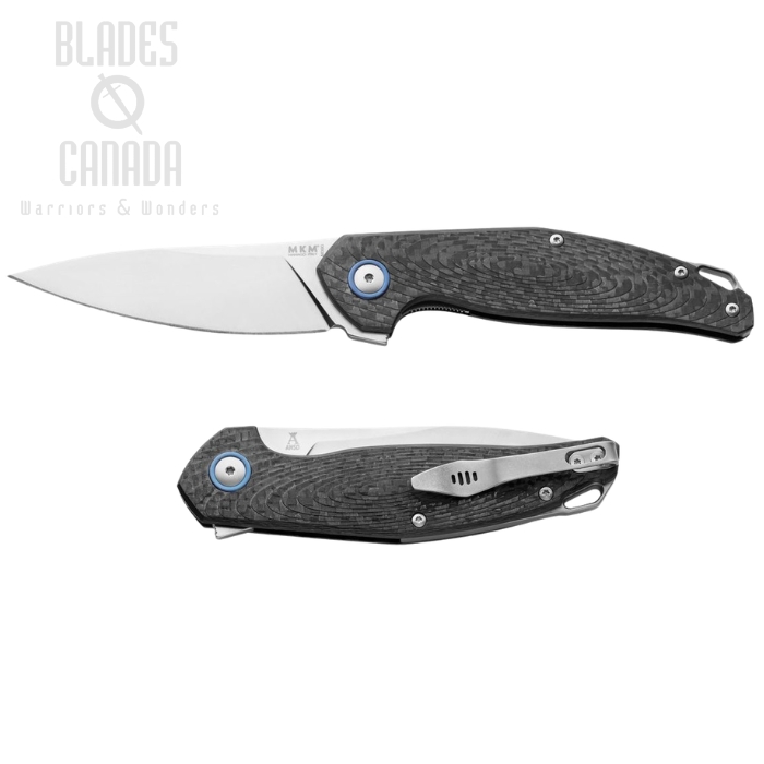 (image for) MKM Maniago Goccia Flipper Folder Satin M390 Blade, 3D Carbon Fiber Handle GC-CF