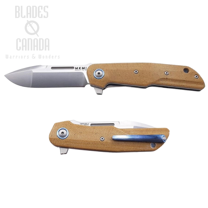 MKM Maniago Clap Flipper Folder M390 Blade, Natural Micarta Handle LS01-NC (image for) MKM Maniago Clap Flipper Folder M390 Blade, Natural Micarta Handle LS01-NC