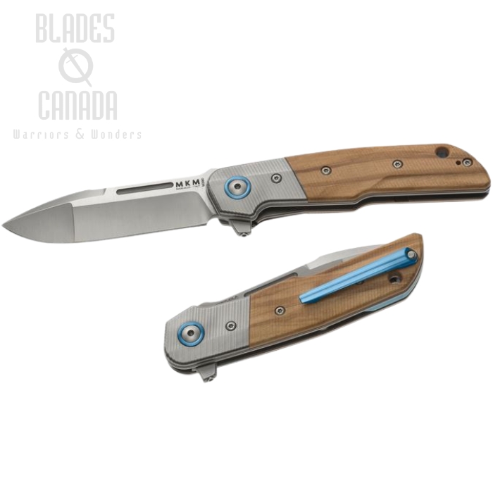 (image for) MKM Clap M390 Blade Olive Wood Scales With Titanium Bolster LS01-OT