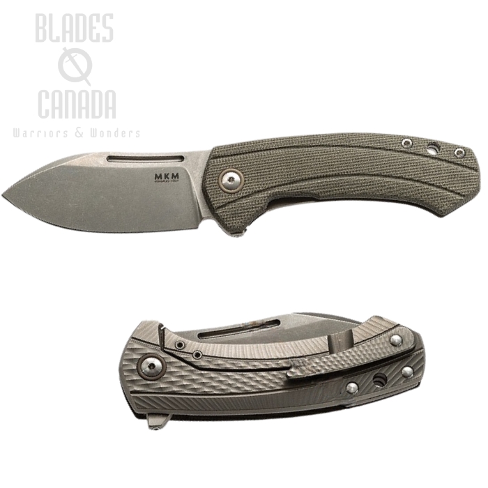 (image for) MKM Colvera Satin M390 Green Micarta Titanium Framelock Folder LS02-GCT