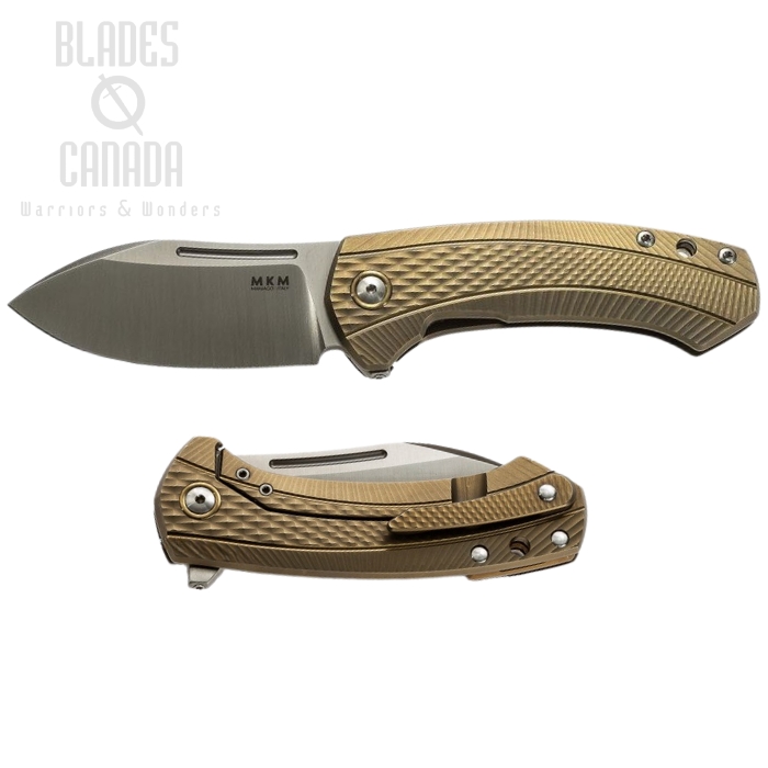 (image for) MKM Maniago Knives Colvera Flipper Framelock Folder, M390, Bronzed Titanium Handle, LS02-TBR