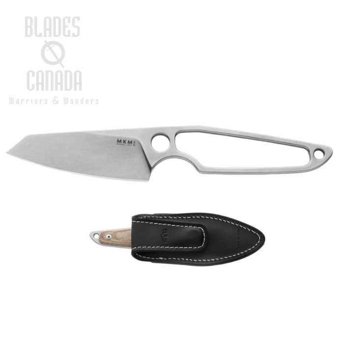 MKM Managio Makro 2 Fixed Blade Knife, M390 SW, Skeletonized, Leather Sheath, MA02-N