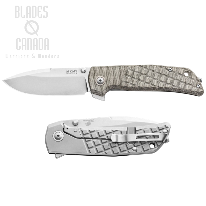 MKM Maniago Maximo Flipper Framelock Knife, M390 SW, Titanium/Micarta Green, MM-GCT (image for) MKM Maniago Maximo Flipper Framelock Knife, M390 SW, Titanium/Micarta Green, MM-GCT