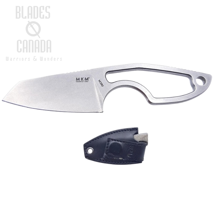 (image for) MKM Maniago Knives Mikro 2, M390 Steel Sheepsfoot, Leather Sheath, MR02-N