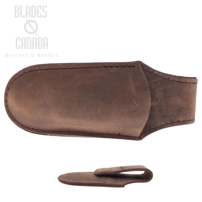 (image for) MKM Maniago Pocket Leather Sheath With Magnetic Closure - Brown PLSM01