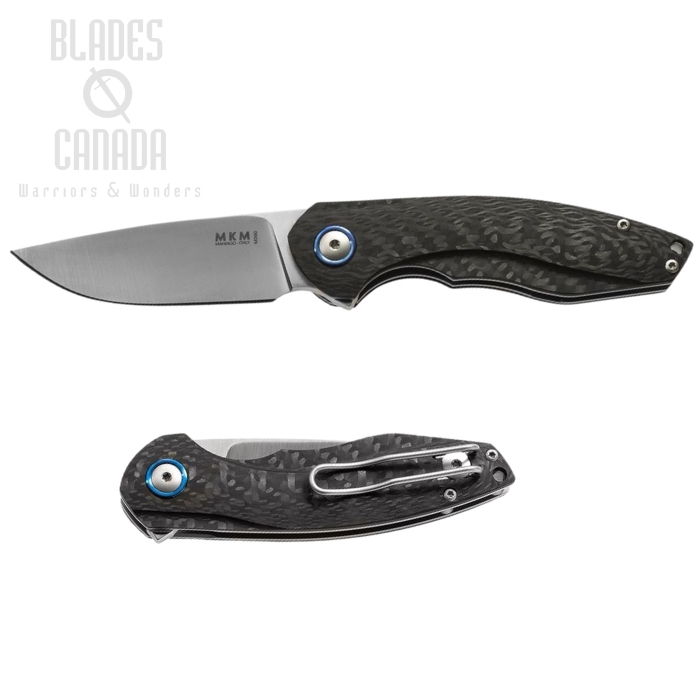 (image for) MKM Maniago Knives Timavo Flipper Folder, M390 Satin Blade, Carbon Fiber Handle VP02-C