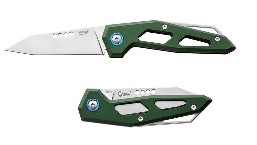 MKM Maniagio Knives EDGE M390 Green Aluminum Slipjoint EG-AGR - Click Image to Close