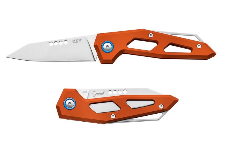 MKM Maniagio Knives EDGE M390 Orange Aluminum Slipjoint EG-AOR - Click Image to Close