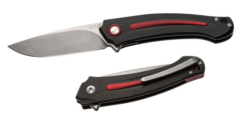 MKM Arvenis Bohler M390 Blade - G10 With Red Insert - Click Image to Close
