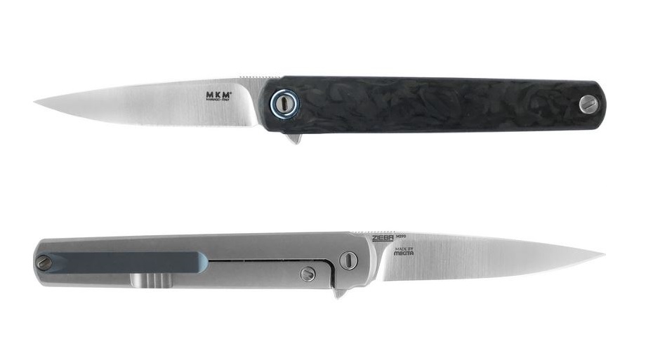 MKM Maniago Knives Flame Folder, M390 Steel, Carbon Fiber Handle, Titanium Framelock FL01-FCT