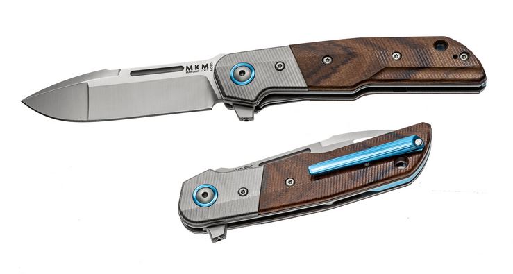 MKM Clap Folding Knife, M390, Santos Wood Scales,Titanium Bolster, LS01-ST