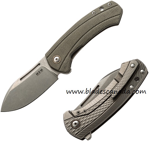 MKM Colvera Satin M390 Green Micarta Titanium Framelock Folder LS02-GCT