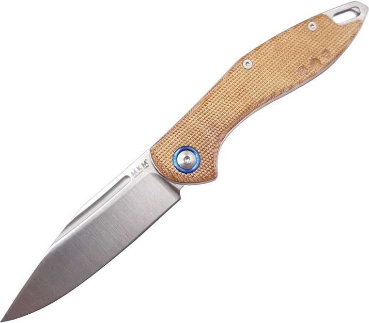 MKM Fara Folding Slip Joint - Natural Canvas Micarta - Click Image to Close