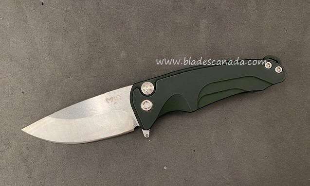 Medford Smooth Criminal Flipper Folding Knife, S45VN, Aluminum Green