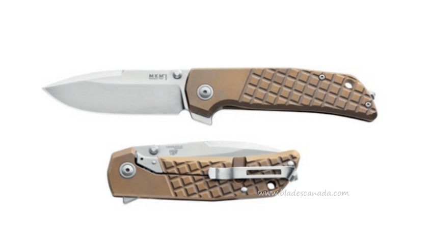 MKM Maniago Maximo Flipper Framelock Knife, M390 SW, Bronze Titanium, MM-TBR