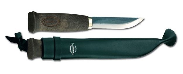 Marttiini Lumberjack Fixed Blade Knife, Curly Birch, Leather Sheath, 127019 - Click Image to Close