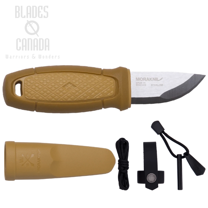 (image for) Morakniv Eldris Mini Fixed Blade Knife with Fire Kit, Stainless, Yellow, 12632