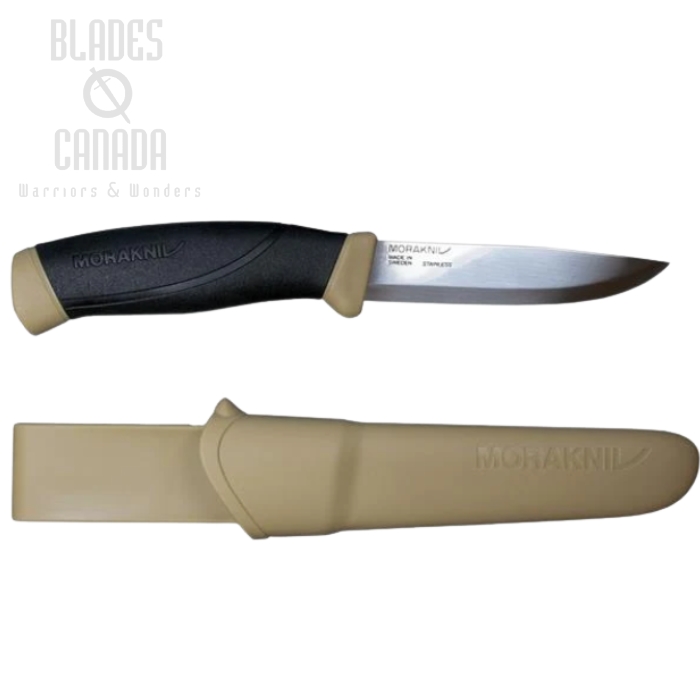 (image for) Morakniv Companion Fixed Blade Knife, Stainless, Desert/Black Handle, 13216