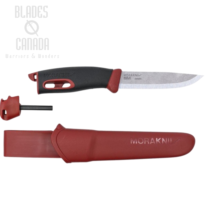 (image for) Morakniv Companion Fixed Blade Knife with Fire Starter, Spark Red, 13571