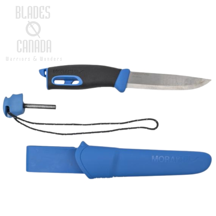 (image for) Morakniv Companion Spark Fixed Blade Knife, Stainless, Blue/Black Handle, 13572