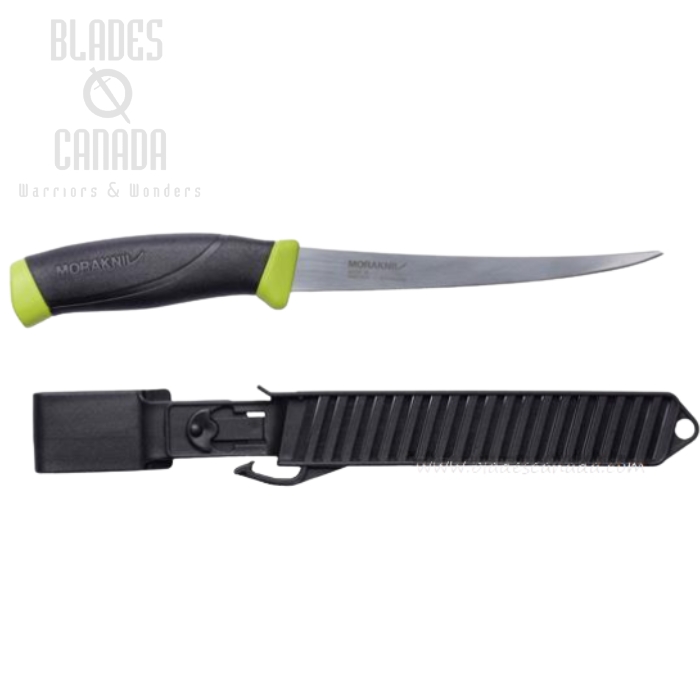 (image for) Morakniv Companion Fishing Fillet 115 Knife, 12C27 Sandvik, Black/Green, 13869
