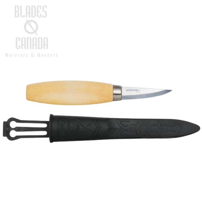 (image for) Mora Wood Carving 120 Fixed Blade Knife, Carbon, Polymer Sheath, 14028