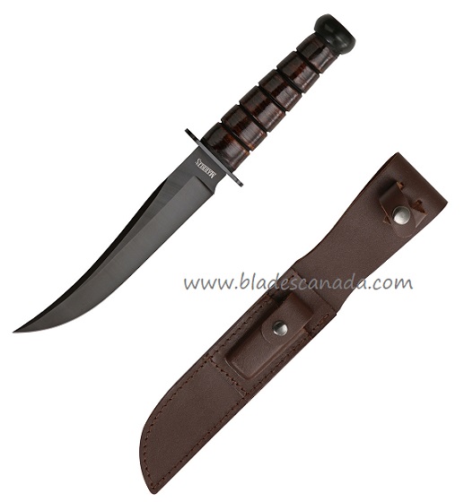 Marbles MR246 Jet Pilot Bowie Fixed Blade Knife, Leather Sheath - Click Image to Close