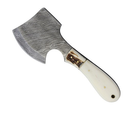 Marbles MR826D Damascus Hatchet - Smooth Bone