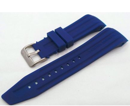 Vostok Europe Silicone Strap Blue/Silver Buckle 24mm - Mriya